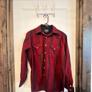 Pendleton Men's Red and Black Plaid Button Down Shirt
